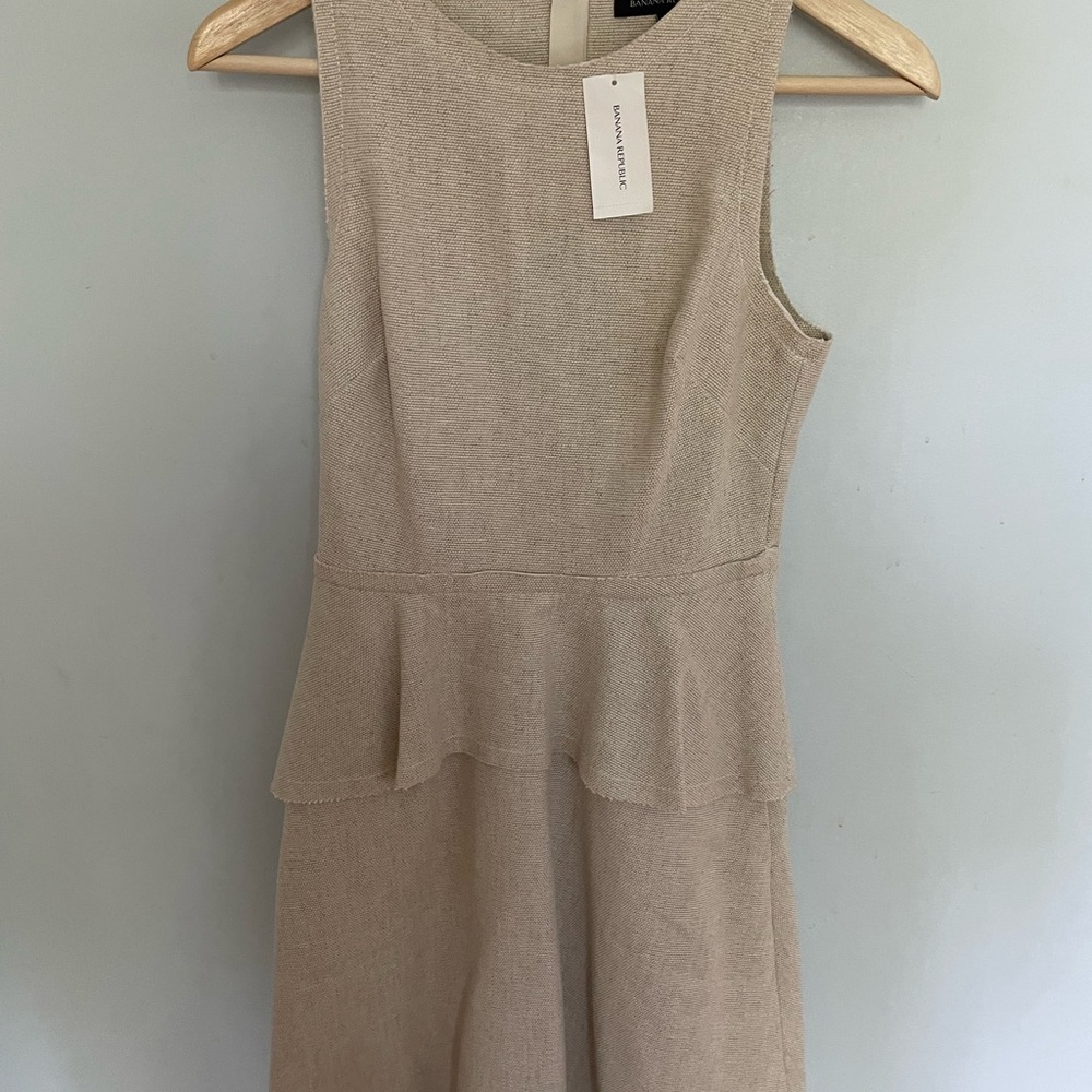 Banana Republic Taupe Peplum Mini Dress